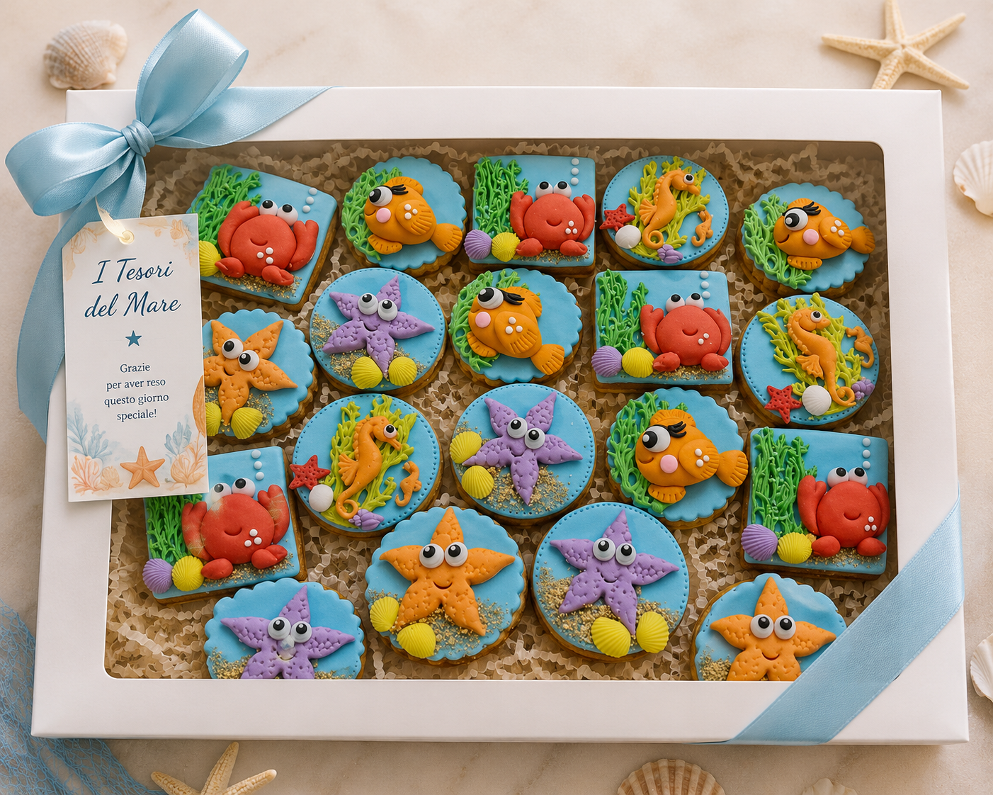 Biscotti a tema I Tesori del Mare realizzati da Lucia Garro