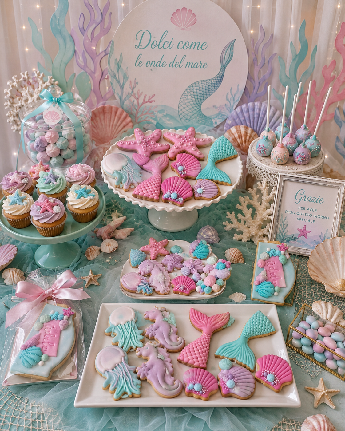 Biscotti a tema Sirenetta realizzati da Lucia Garro
