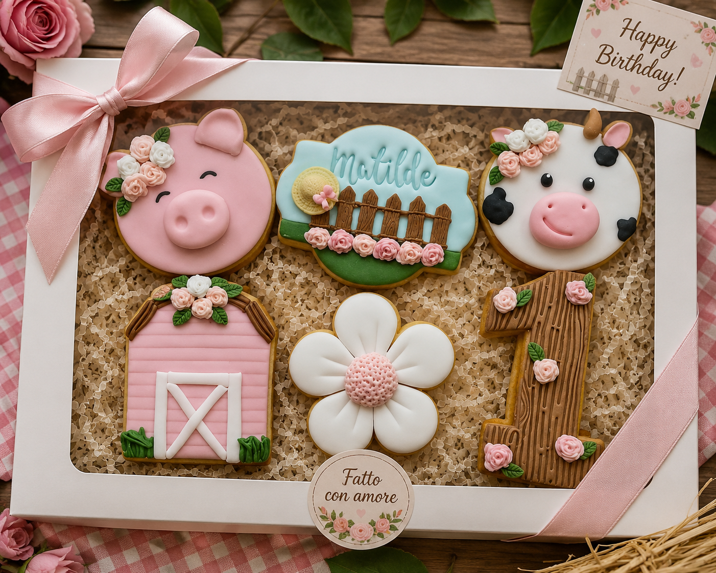 Biscotti a tema Animali della Fattoria realizzati da Lucia Garro