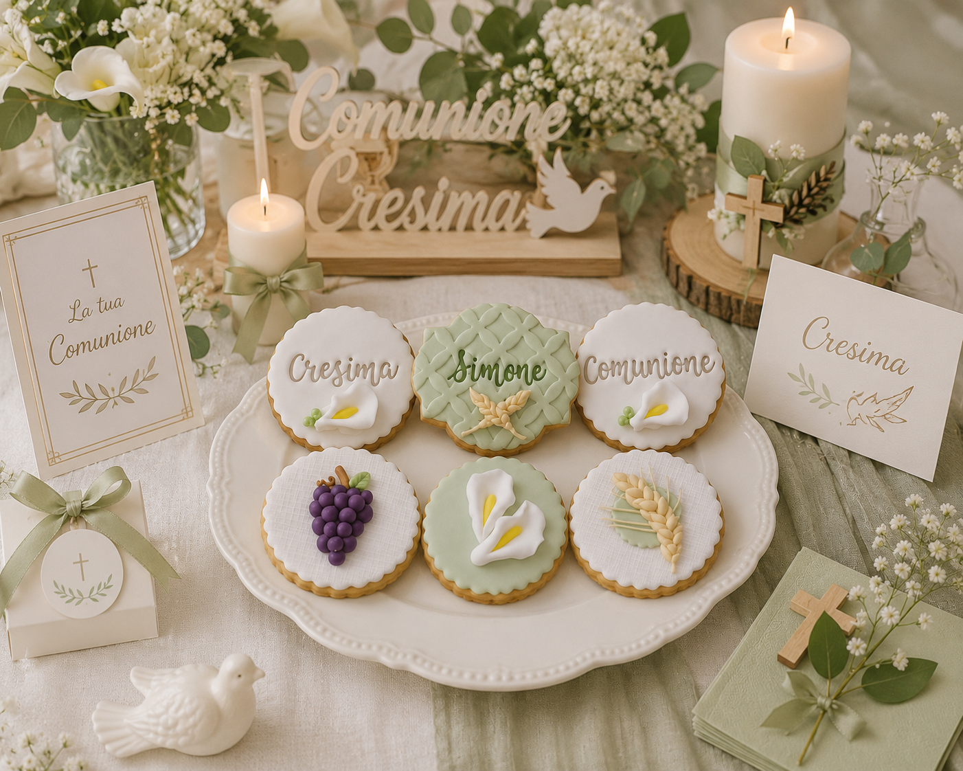 Biscotti Comunione e Cresima - biscotti decorati Comunione