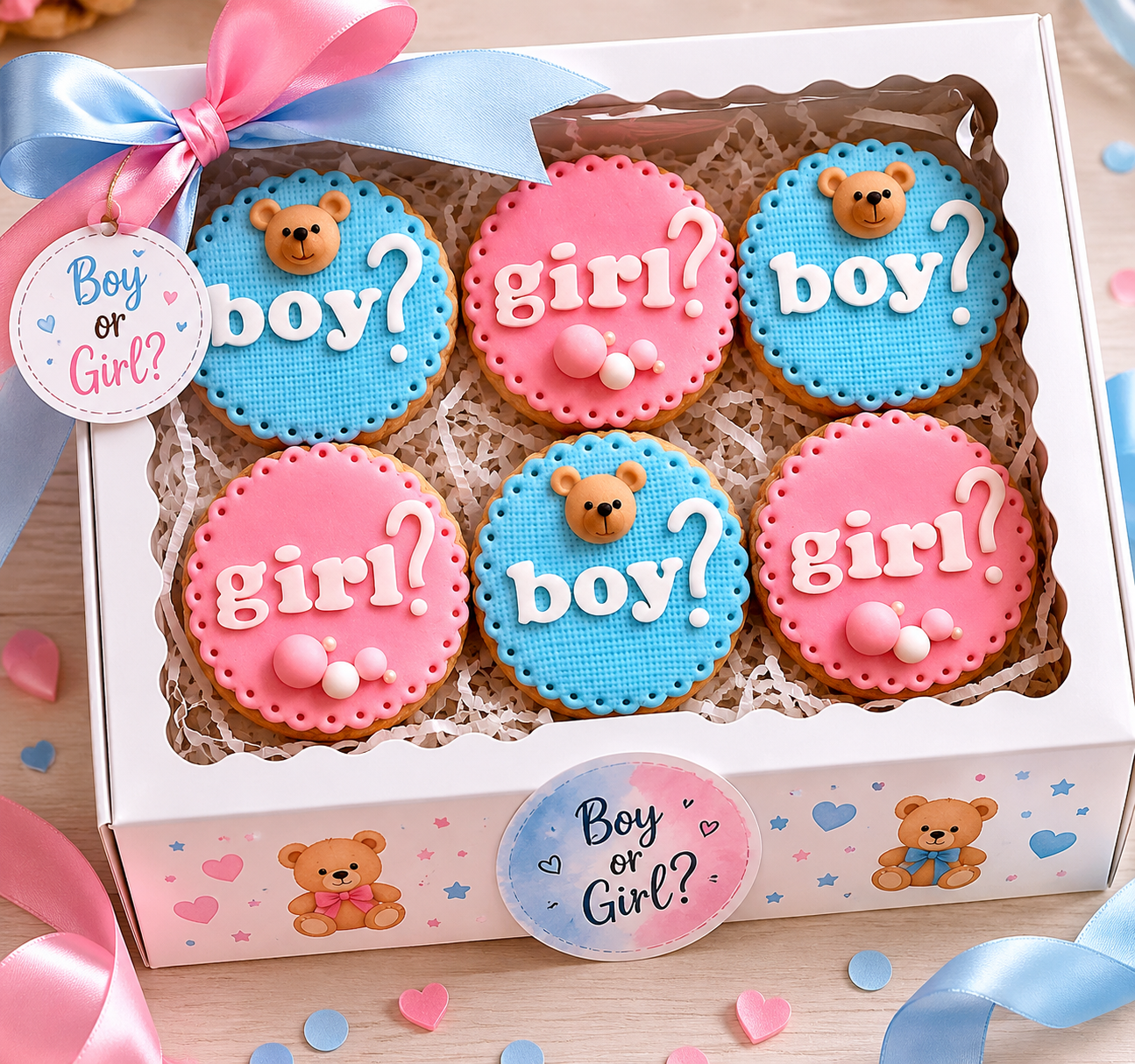 Biscotti decorati personalizzati per Gender Reveal