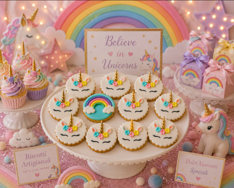 Sweet Table a tema Unicorno realizzato da Lucia Garro