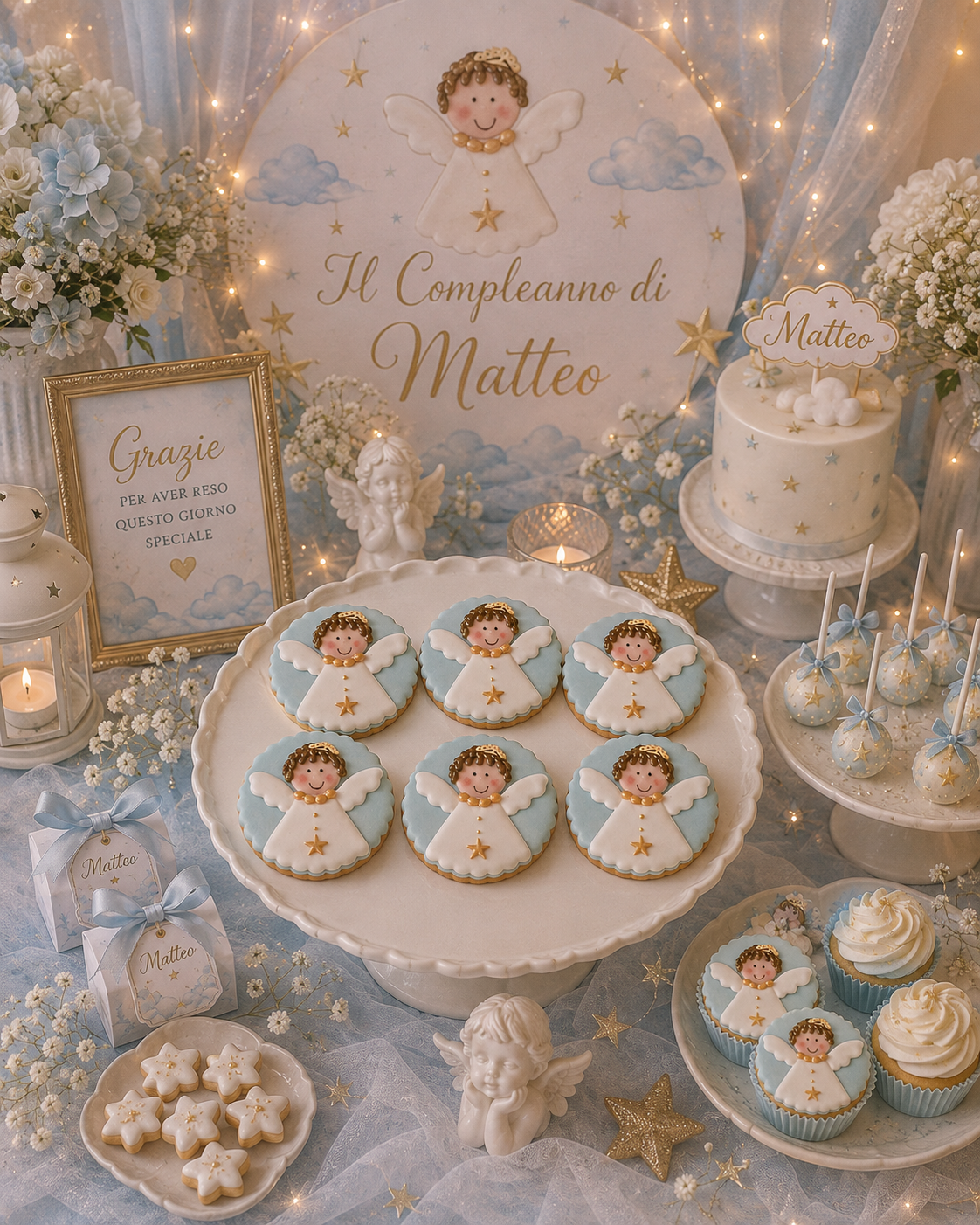 Sweet Table a tema Angeli realizzato da Lucia Garro