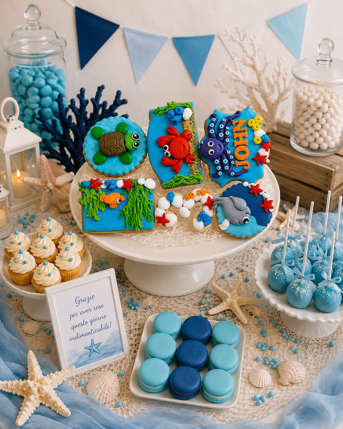 Sweet Table Animali Marini realizzato da Lucia Garro