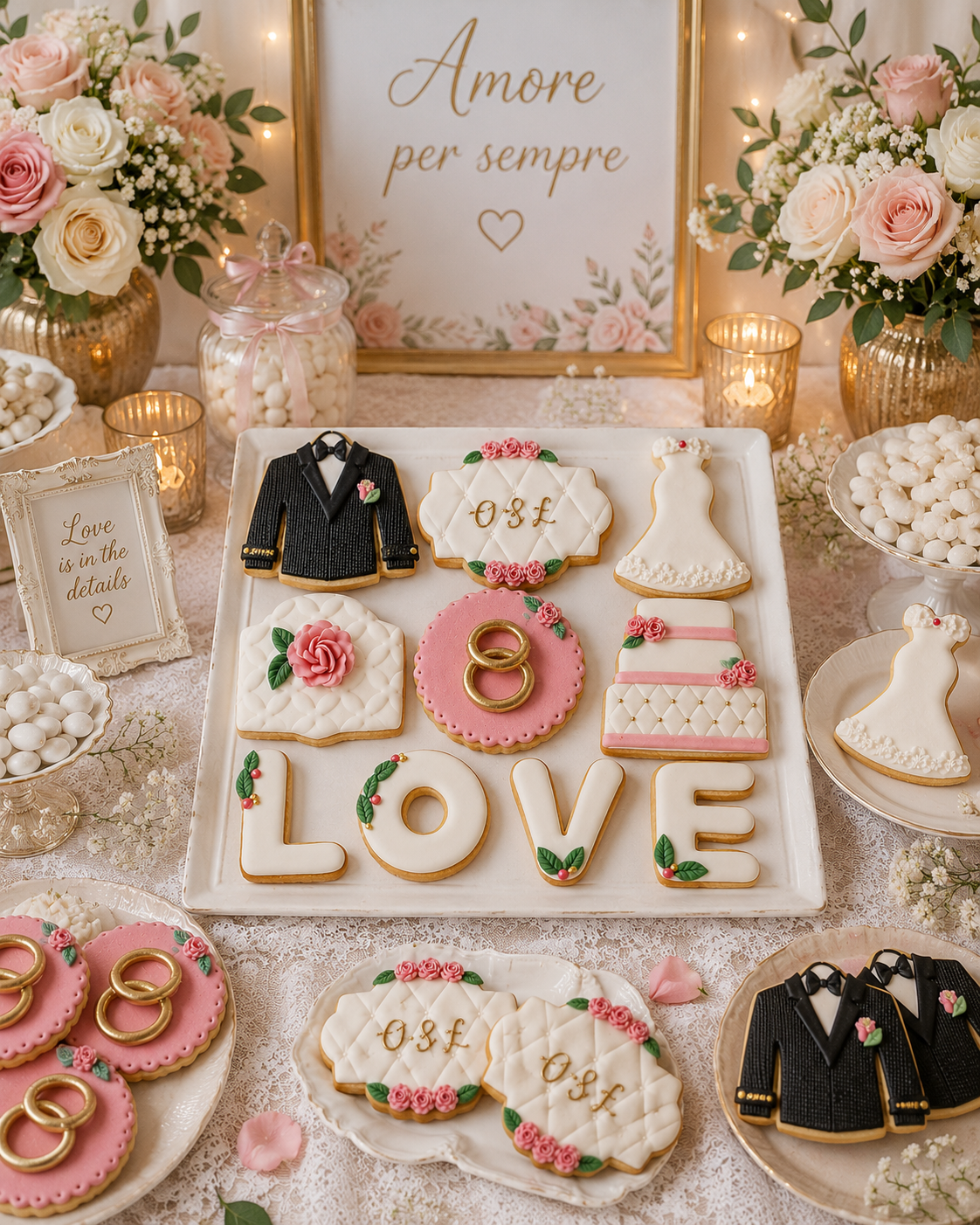 Sweet Table Matrimonio a tema Nuziale realizzato da Lucia Garro