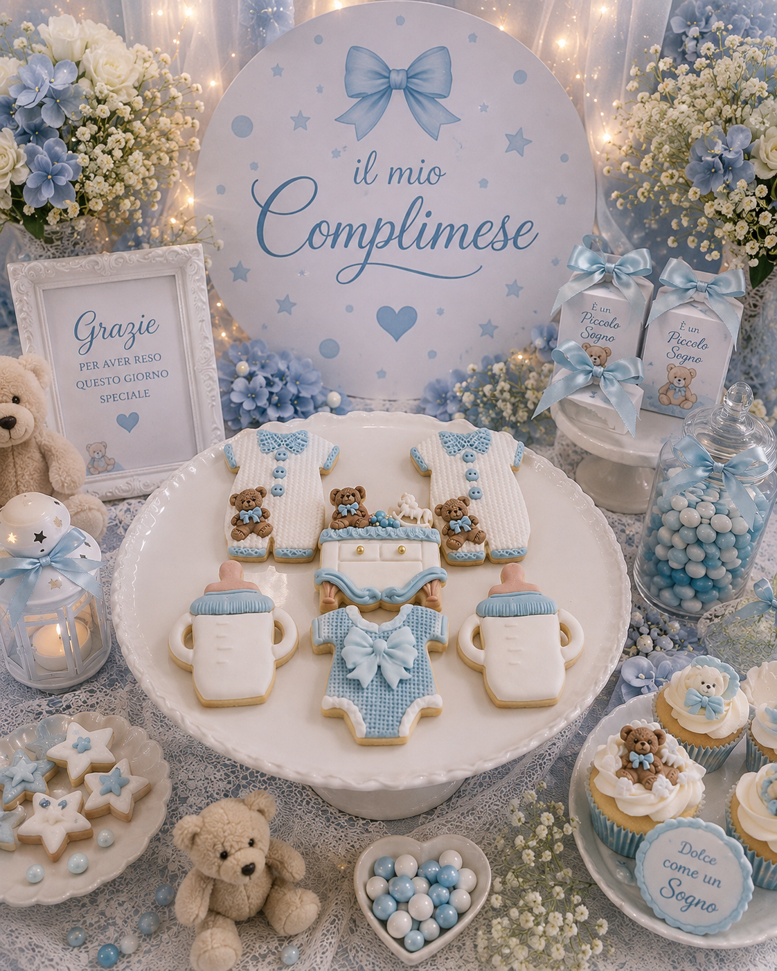 Sweet Table primo complimese con orsetti realizzato da Lucia Garro